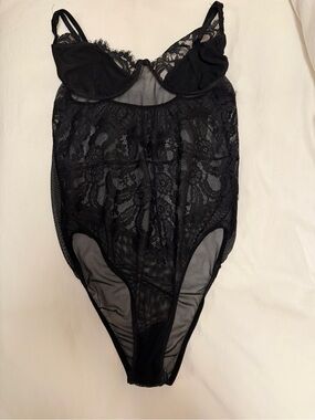 Sheer Black Lace Bodysuit